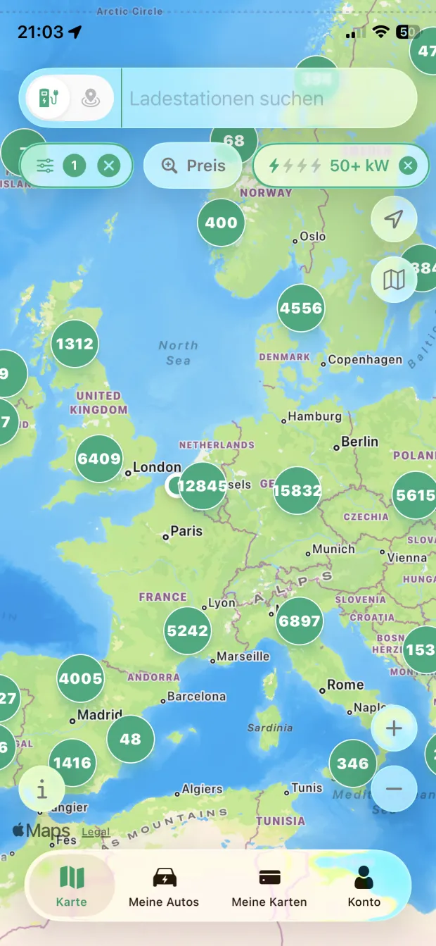 Ladestationen überall in Europa finden PlugPrice screenshot