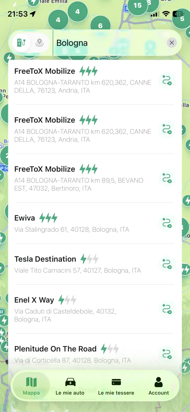 Cerca stazioni e luoghi PlugPrice screenshot