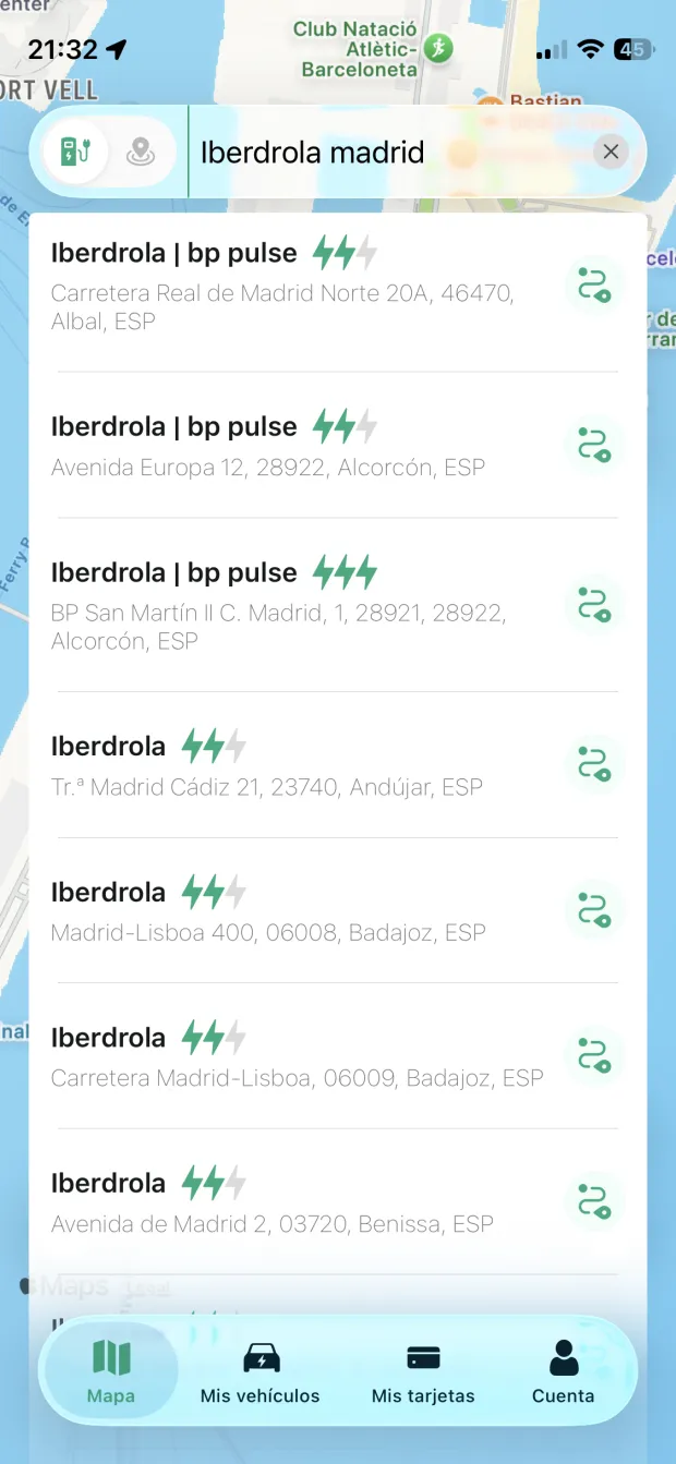 Busca estaciones y lugares PlugPrice screenshot