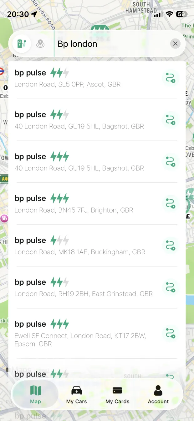 Search stations & places PlugPrice screenshot