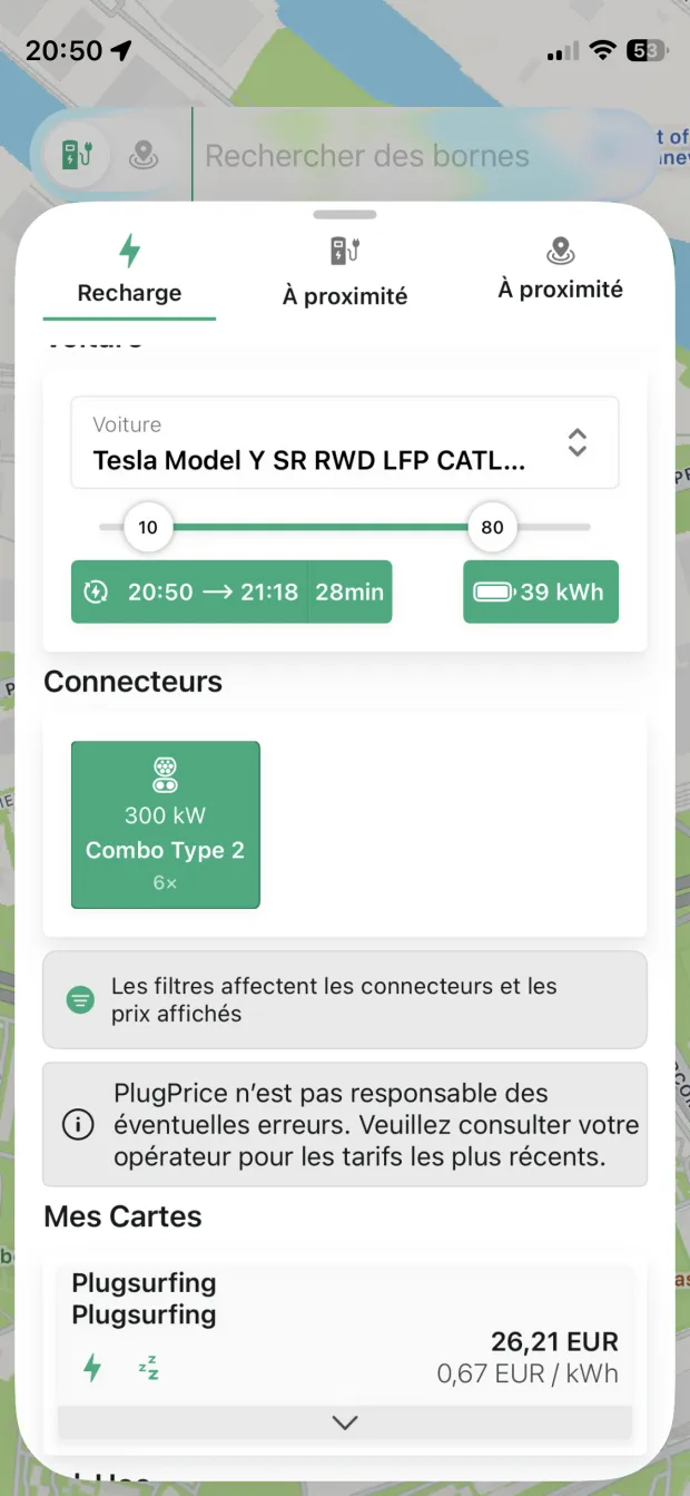 Détail des coûts transparent PlugPrice screenshot