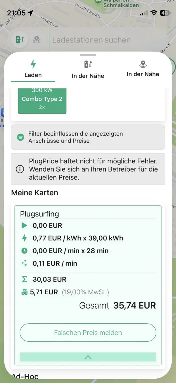 Transparente Kostenaufschlüsselung PlugPrice screenshot