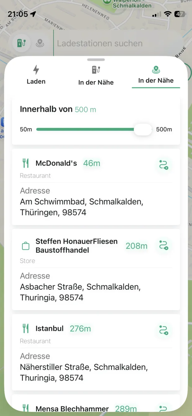 Orte in der Nähe entdecken PlugPrice screenshot