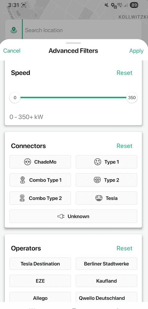 Advanced Charger Station Find Capabilities